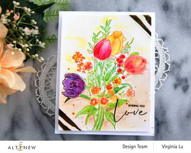 Photocentric Clear Stamps Paint-A-Flower: Tulips Outline Stamp Set