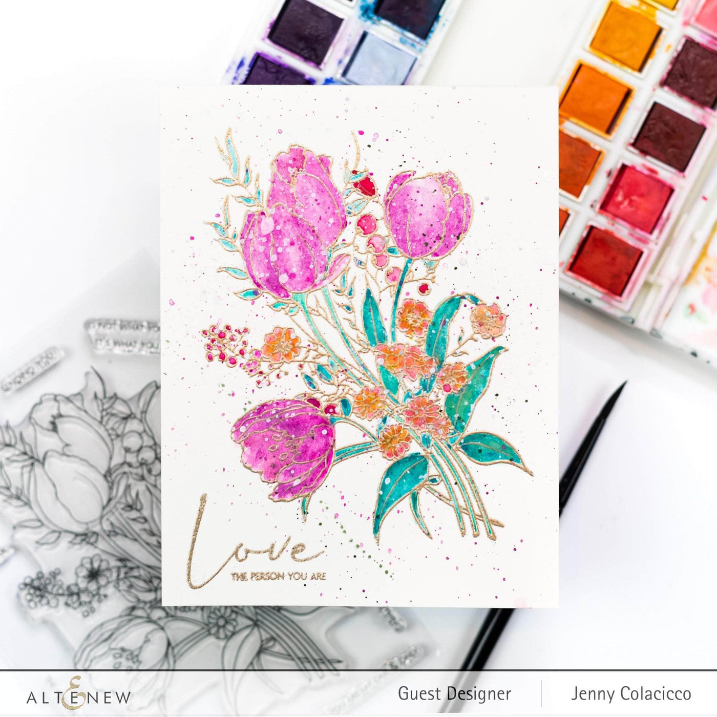 No-Line Watercoloring with Altenew Flower Stamps – K Werner Design Blog