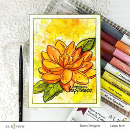 PMA Industries, Inc. Clear Stamps Paint-A-Flower: Waterlily Dahlia Outline Stamp Set