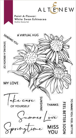 Photocentric Clear Stamps Paint-A-Flower: White Swan Echinacea Outline Stamp Set