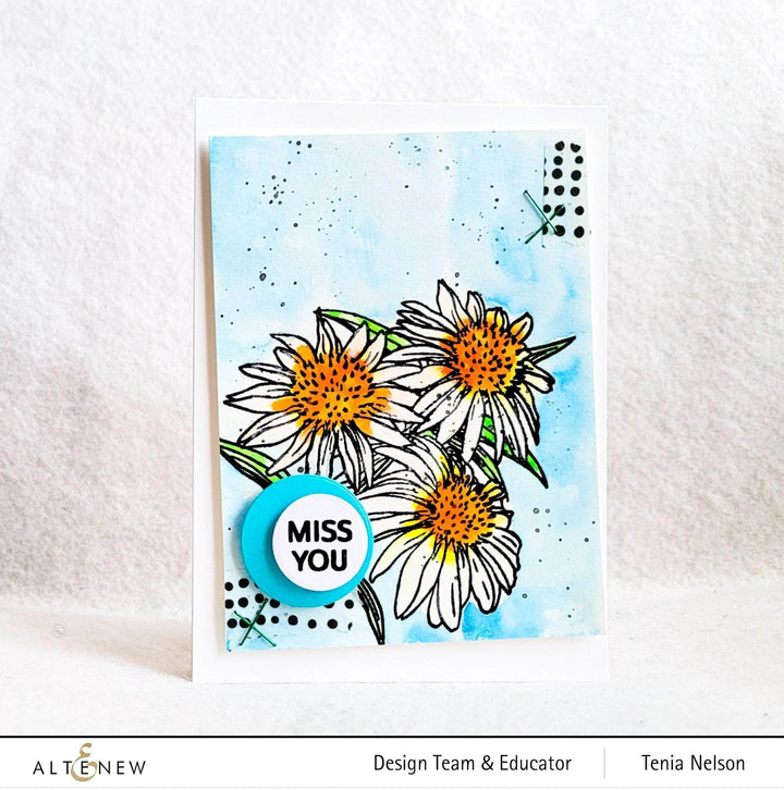 Photocentric Clear Stamps Paint-A-Flower: White Swan Echinacea Outline Stamp Set