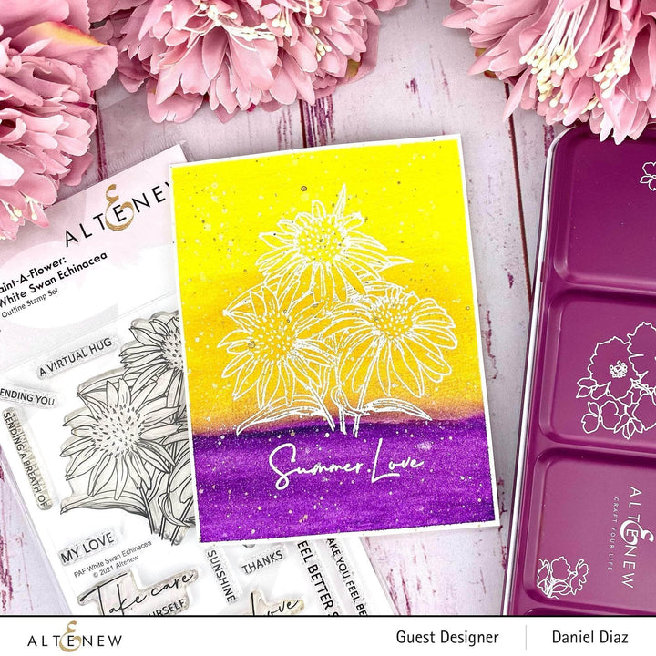 Photocentric Clear Stamps Paint-A-Flower: White Swan Echinacea Outline Stamp Set