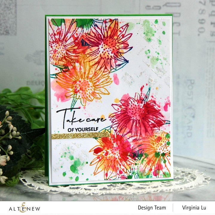 Photocentric Clear Stamps Paint-A-Flower: White Swan Echinacea Outline Stamp Set