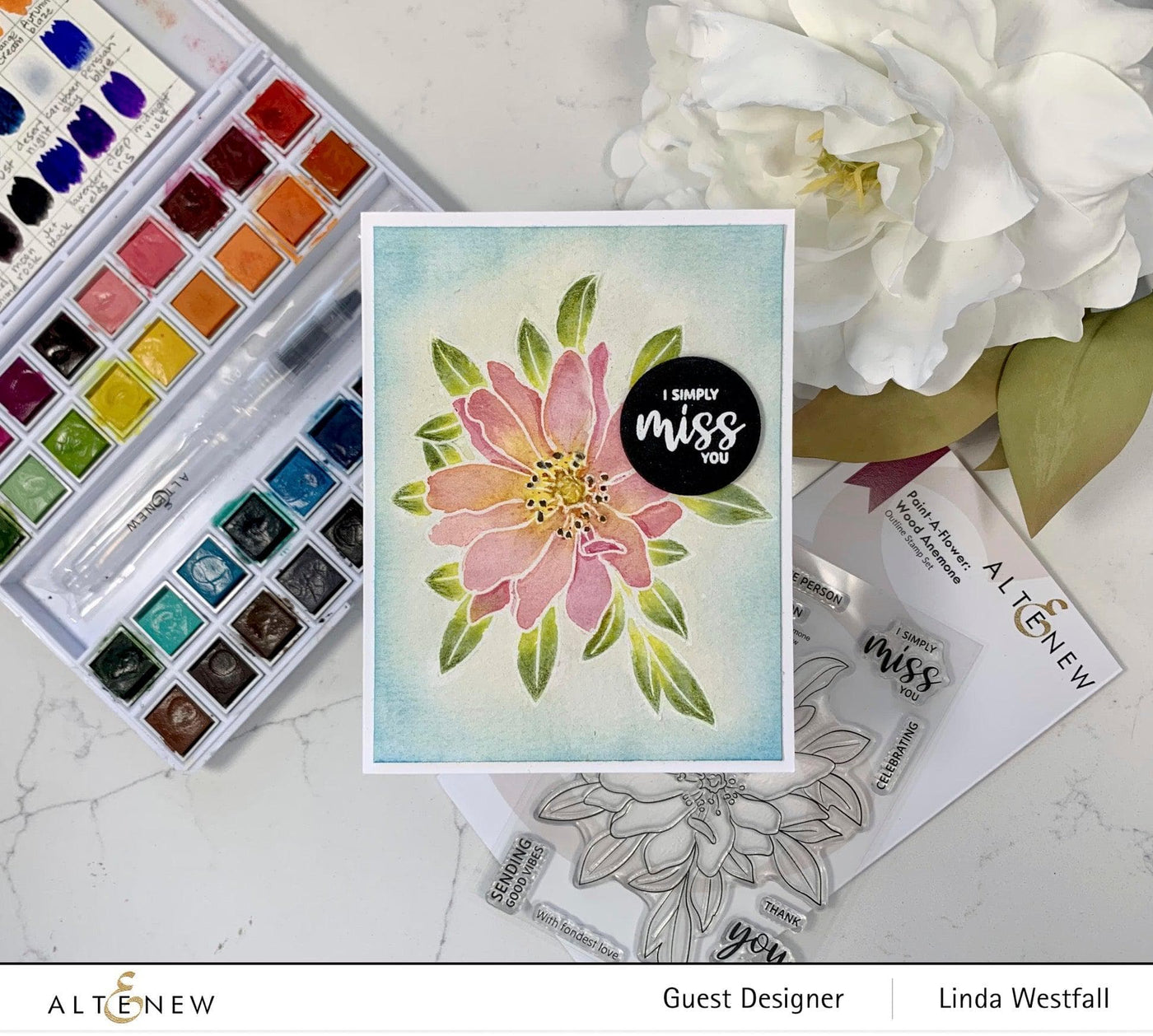Photocentric Clear Stamps Paint-A-Flower: Wood Anemone Outline Stamp Set