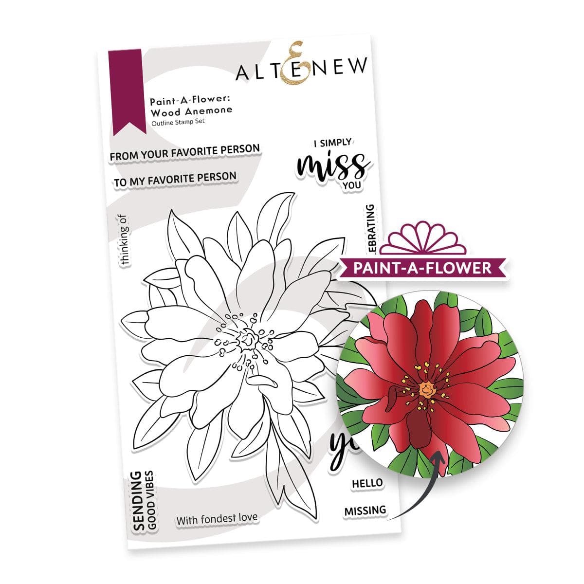 Altenew Paint-A-Flower: Wood Anemone Outline Stamp Set