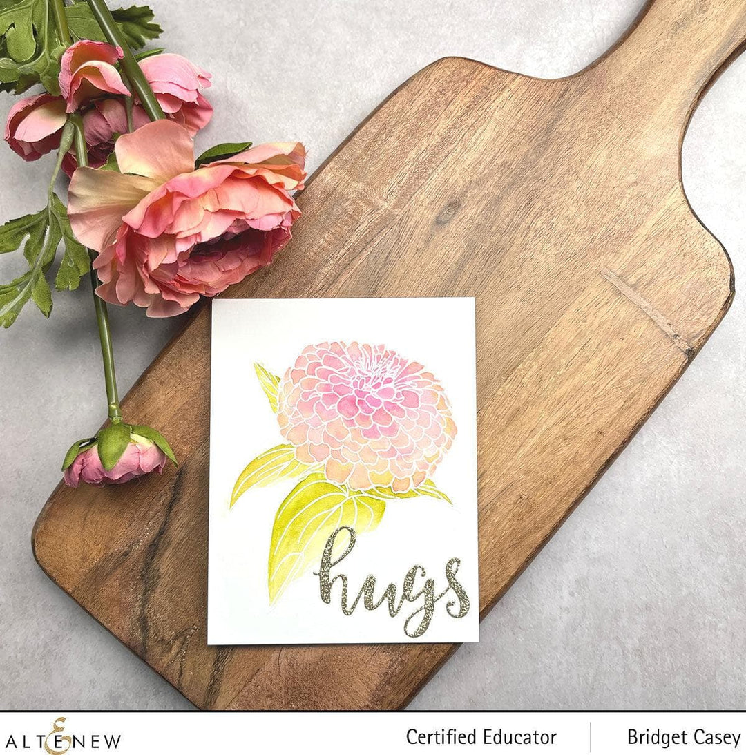 Photocentric Clear Stamps Paint-A-Flower: Zinnia Magellan Rose Outline Stamp Set