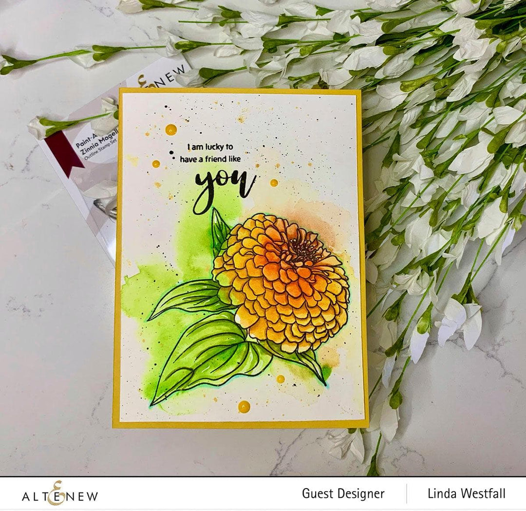Photocentric Clear Stamps Paint-A-Flower: Zinnia Magellan Rose Outline Stamp Set