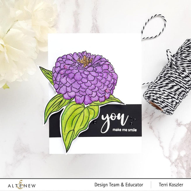 Photocentric Clear Stamps Paint-A-Flower: Zinnia Magellan Rose Outline Stamp Set