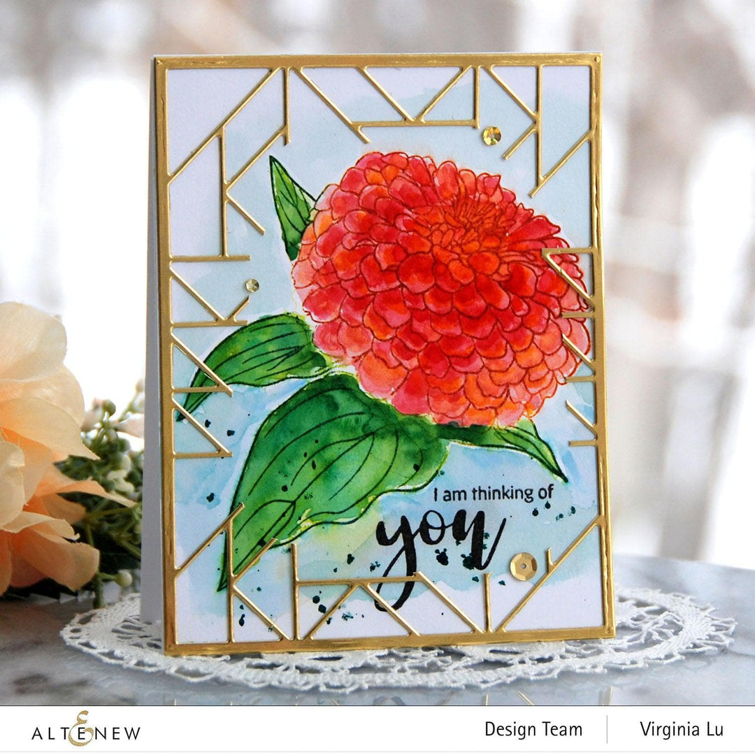 Photocentric Clear Stamps Paint-A-Flower: Zinnia Magellan Rose Outline Stamp Set