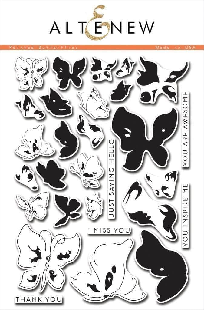 Photocentric Clear Stamps Painted Butterflies Stamp Set