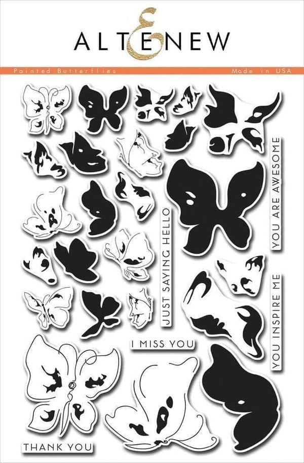 Photocentric Clear Stamps Painted Butterflies Stamp Set