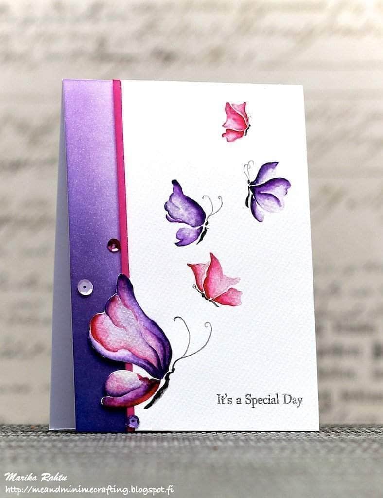 Photocentric Clear Stamps Painted Butterflies Stamp Set