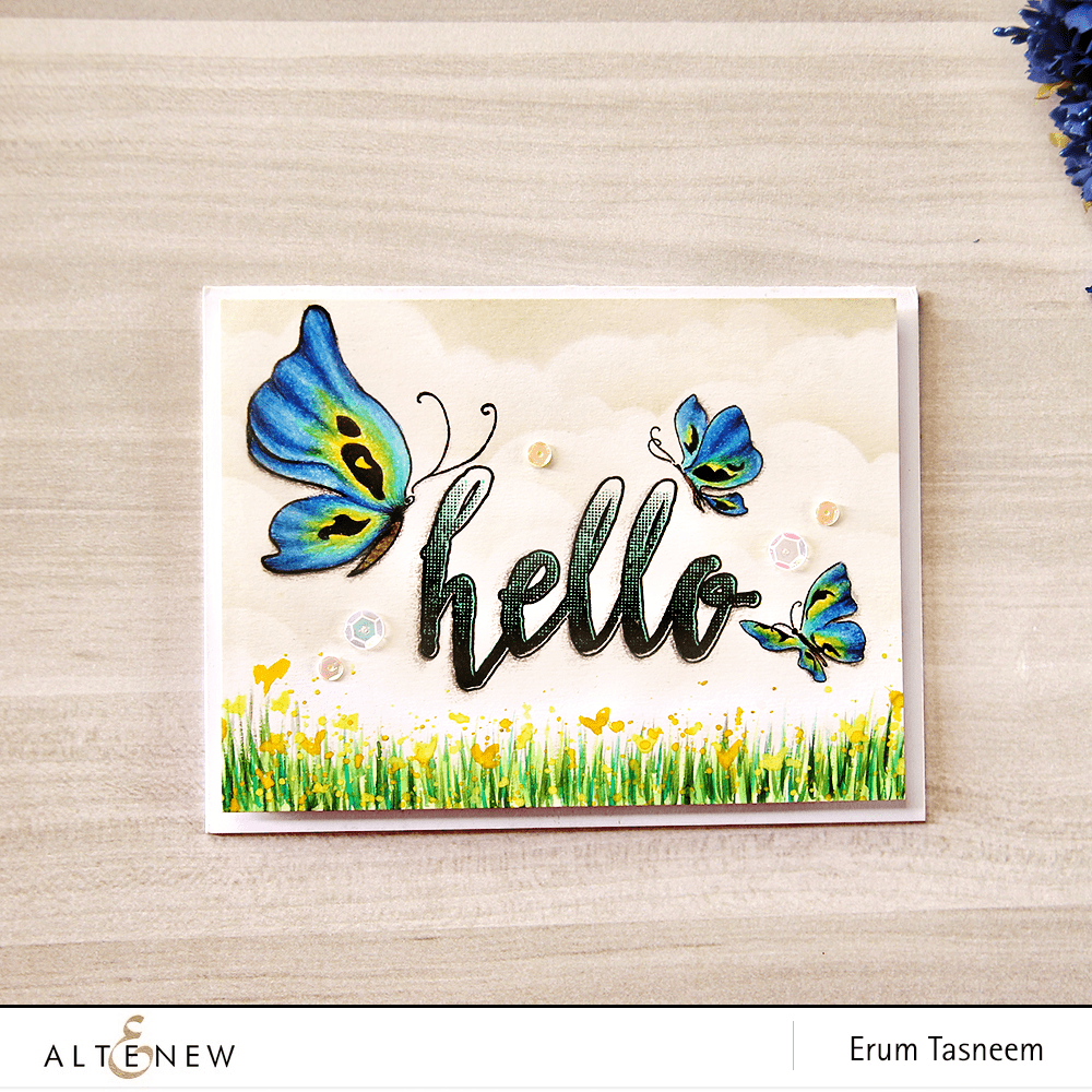 Photocentric Clear Stamps Painted Butterflies Stamp Set