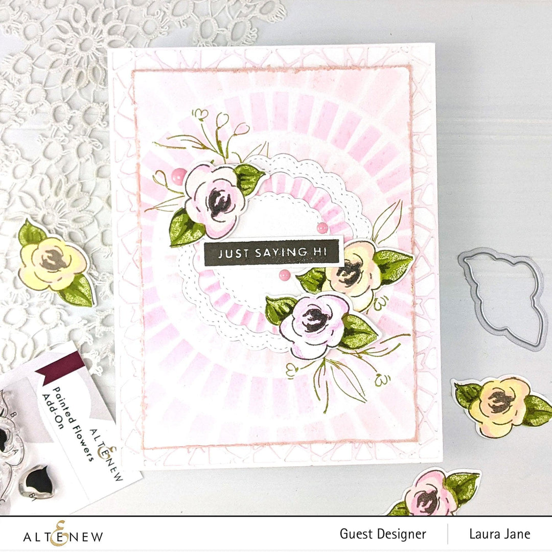Photocentric Clear Stamps Painted Flowers Add-On Stamp Set