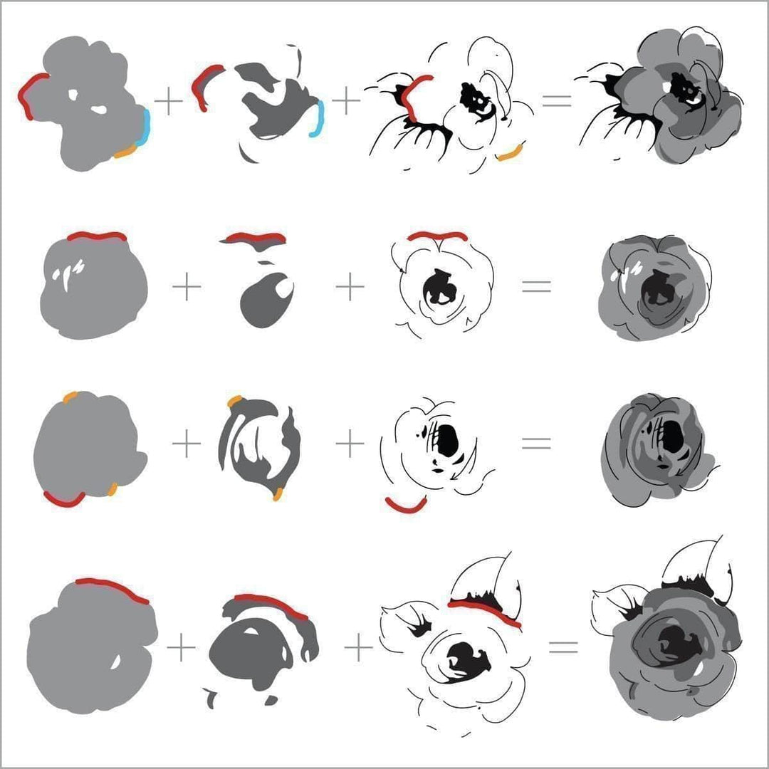 Photocentric Clear Stamps Painted Flowers Stamp Set