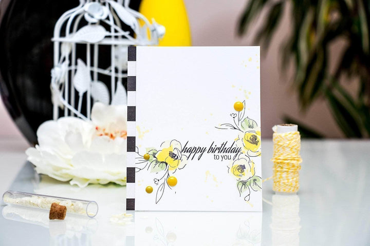 Photocentric Clear Stamps Painted Flowers Stamp Set