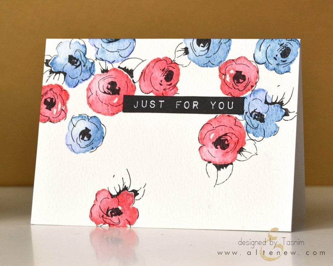 Photocentric Clear Stamps Painted Flowers Stamp Set