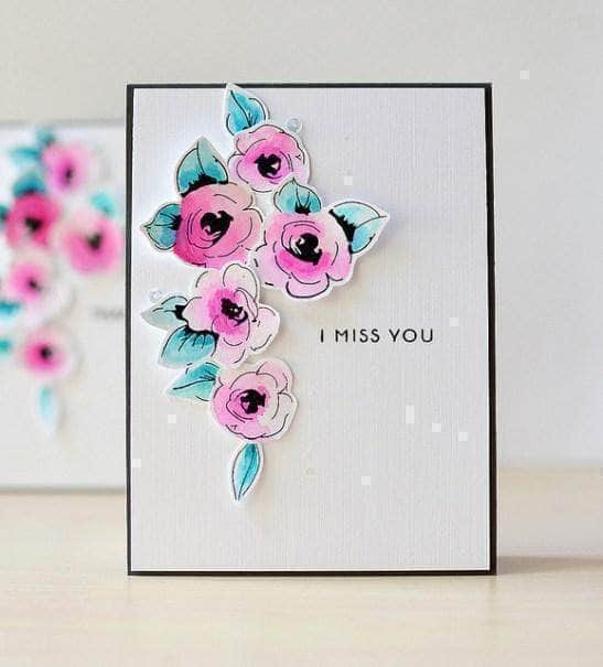 Photocentric Clear Stamps Painted Flowers Stamp Set