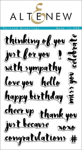 Photocentric Clear Stamps Painted Greetings Stamp Set