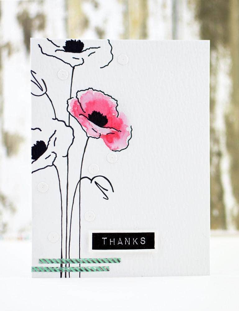 Photocentric Clear Stamps Painted Poppy Stamp Set