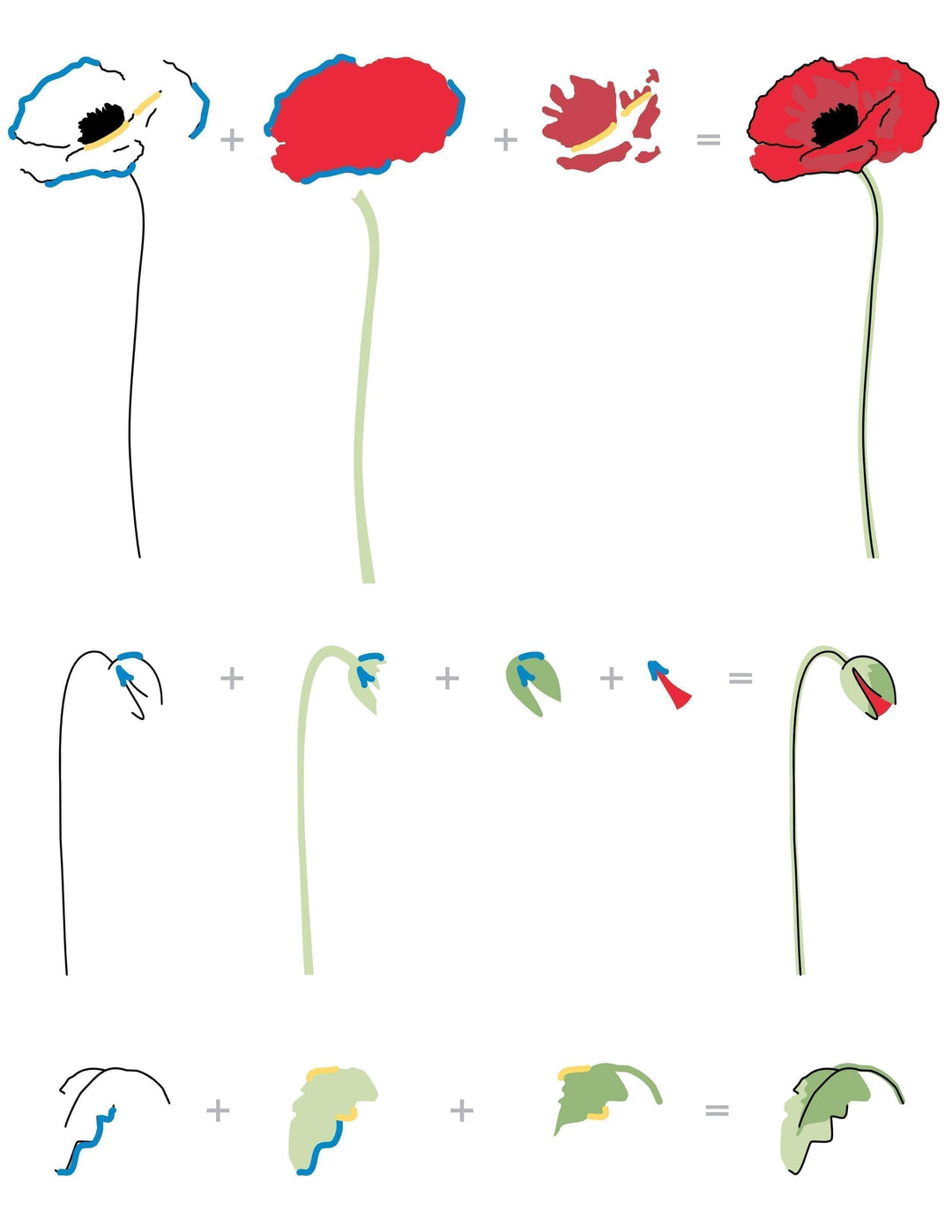 Photocentric Clear Stamps Painted Poppy Stamp Set