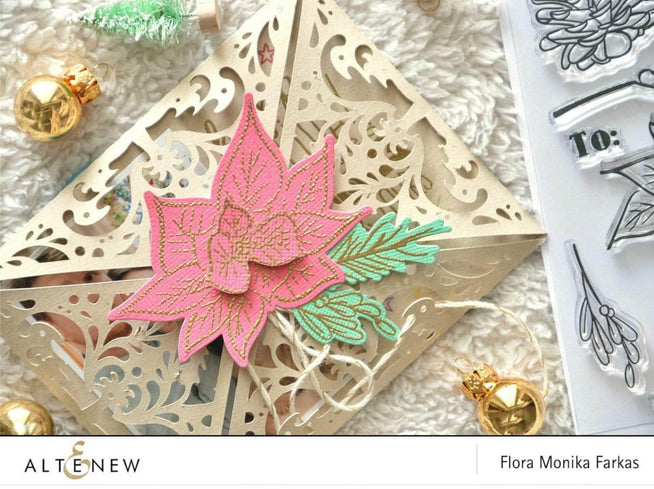 Photocentric Clear Stamps Poinsettia & Pine Stamp Set