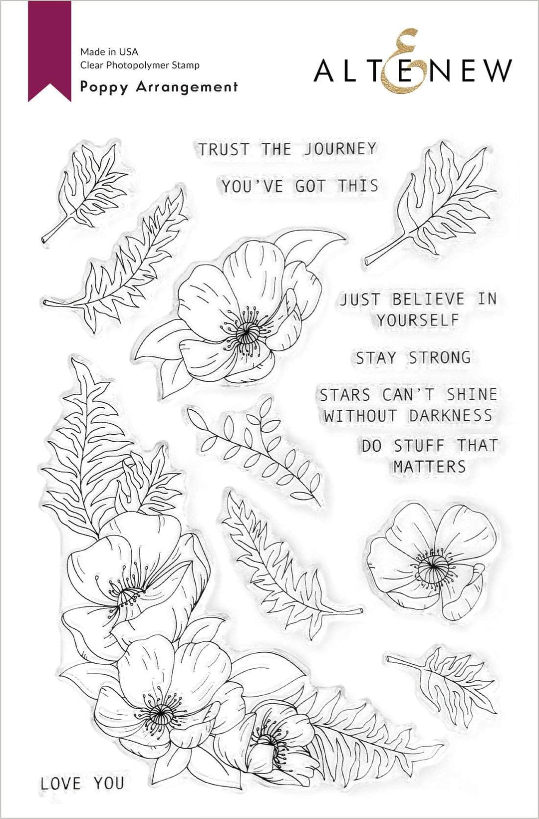 Photocentric Clear Stamps Poppy Arrangement Stamp Set