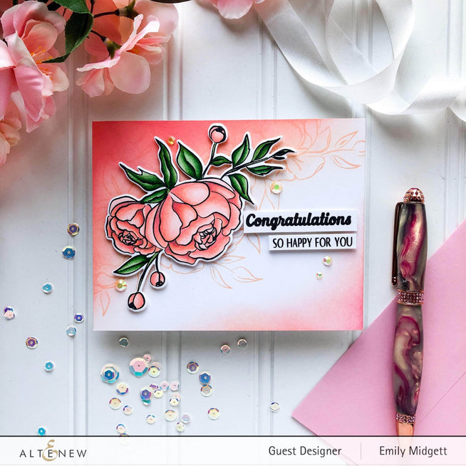 Photocentric Clear Stamps Precious Peony Stamp Set