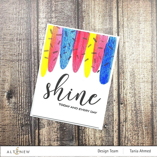 Altenew Shine Like a Diamond clear stamp set with various diamond and shine designs for crafting and card-making projects.