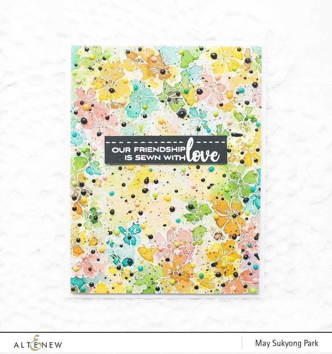 Altenew Starry Flowers clear stamp set featuring star-shaped floral designs for card making and craft projects.