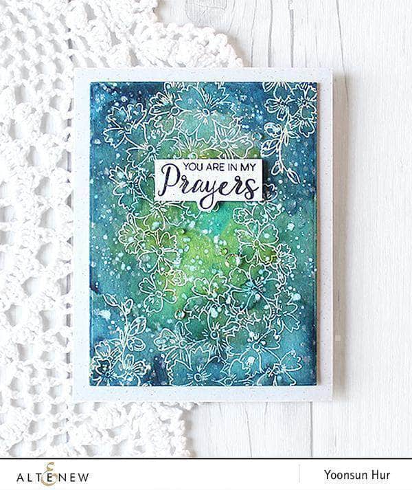 Altenew Starry Flowers clear stamp set featuring floral and starry designs for creative crafting projects.