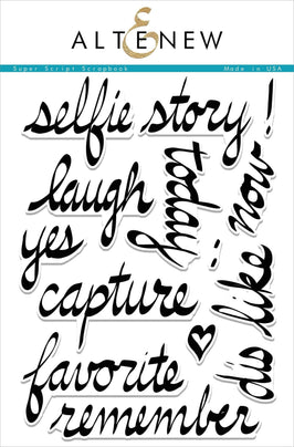 Photocentric Clear Stamps Super Script Scrapbook Stamp Set