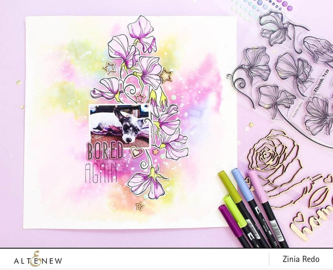 Photocentric Clear Stamps Sweetest Peas Stamp Set