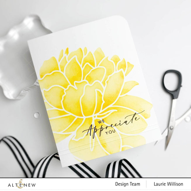 Altenew Thinking of You clear stamp set by The Stamping Village featuring floral and sentiment designs for card making.