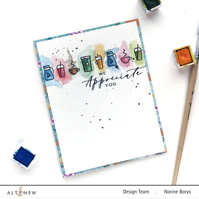 Altenew Thinking of You clear stamp set by The Stamping Village featuring floral and sentiment stamps for card making.