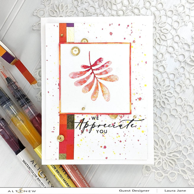 Thinking of You clear stamp set by Altenew, featuring floral and sentiment designs for card making and crafting projects.