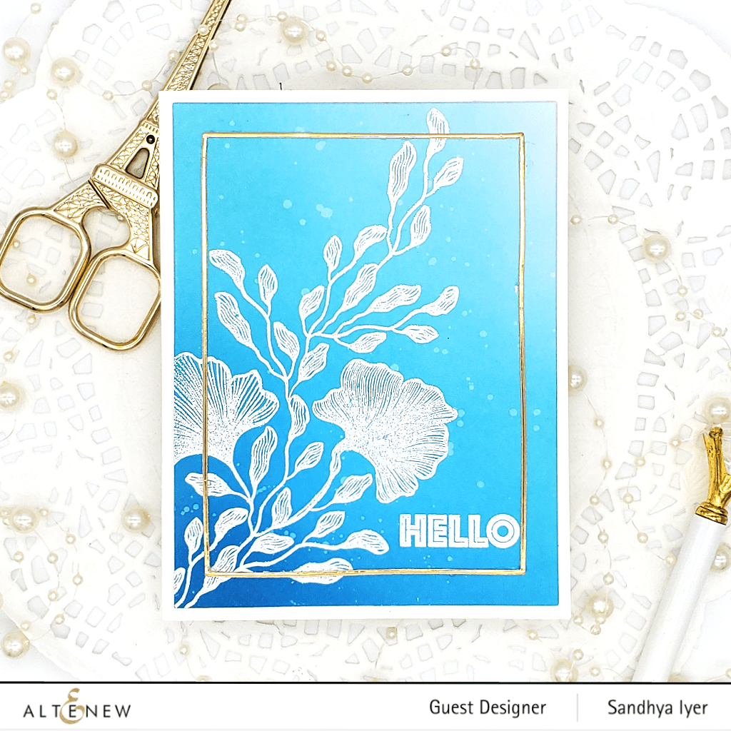 Altenew Tropical Jungle clear stamp set featuring tropical leaves and foliage for crafting and card making.