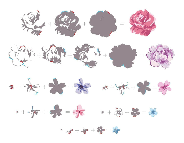 Photocentric Clear Stamps Vintage Flowers Stamp Set