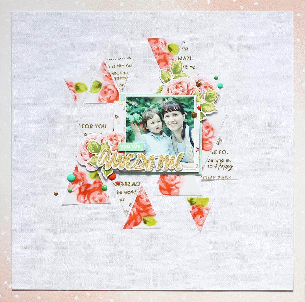 PMA Industries, Inc. Clear Stamps Vintage Roses Stamp Set