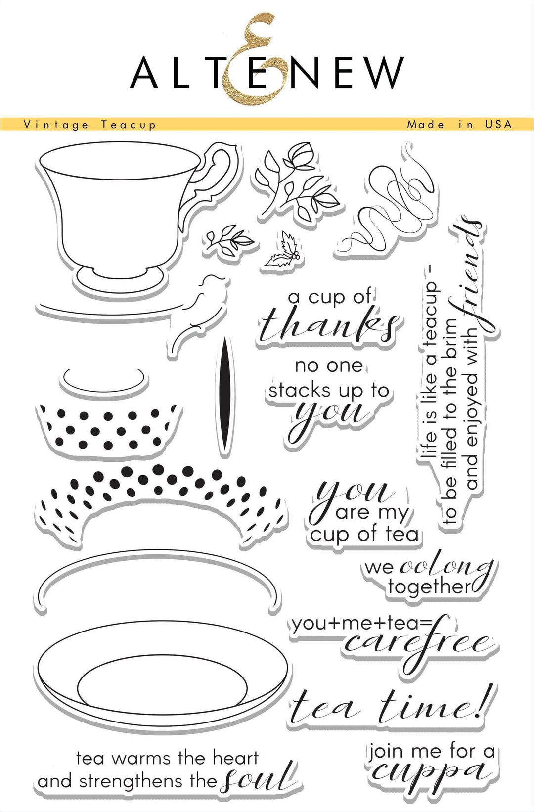 Photocentric Clear Stamps Vintage Teacup Stamp Set