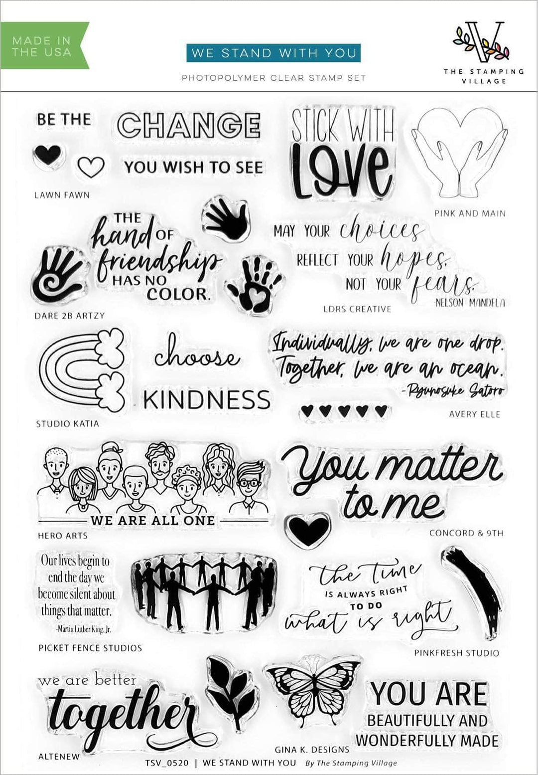 Photocentric Clear Stamps We Stand With You Stamp Set by the Stamping Village