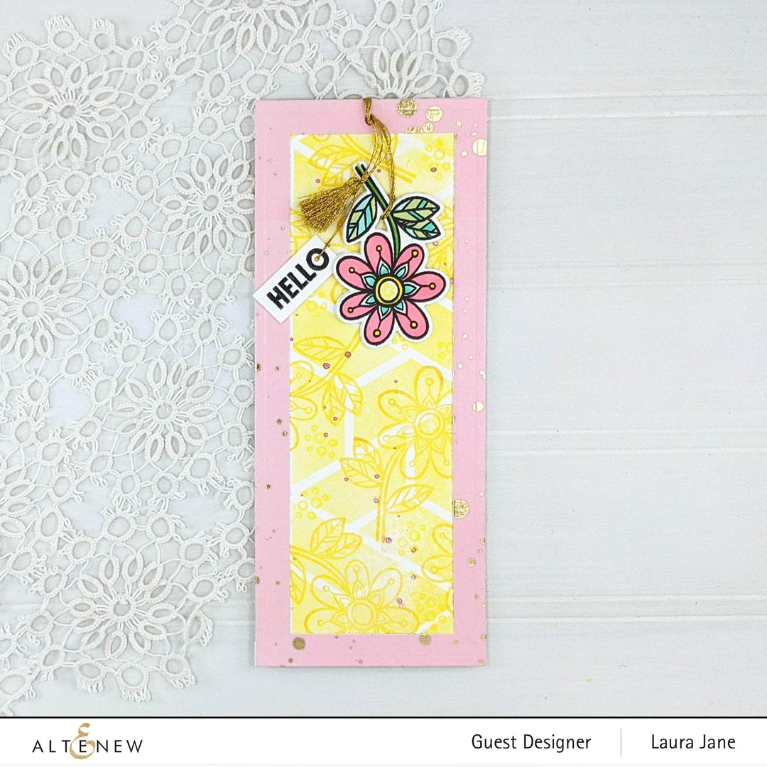 Altenew Wonder Bloom clear stamp set featuring floral and botanical designs for crafting and card making.