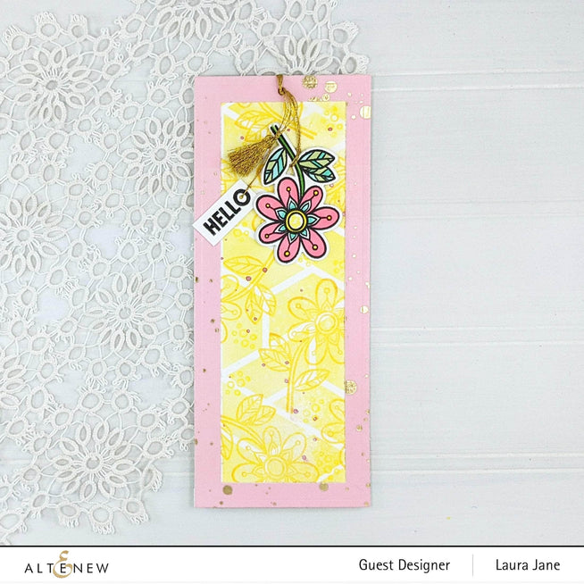 Altenew Wonder Bloom clear stamp set featuring floral and botanical designs for crafting and card making.