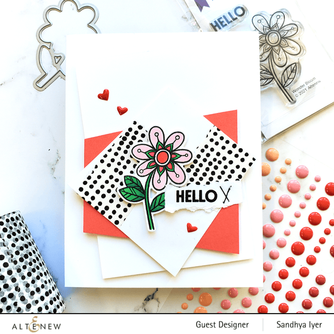 Altenew Wonder Bloom Clear Stamp Set featuring floral and botanical designs on transparent rubber stamps for crafting projects.
