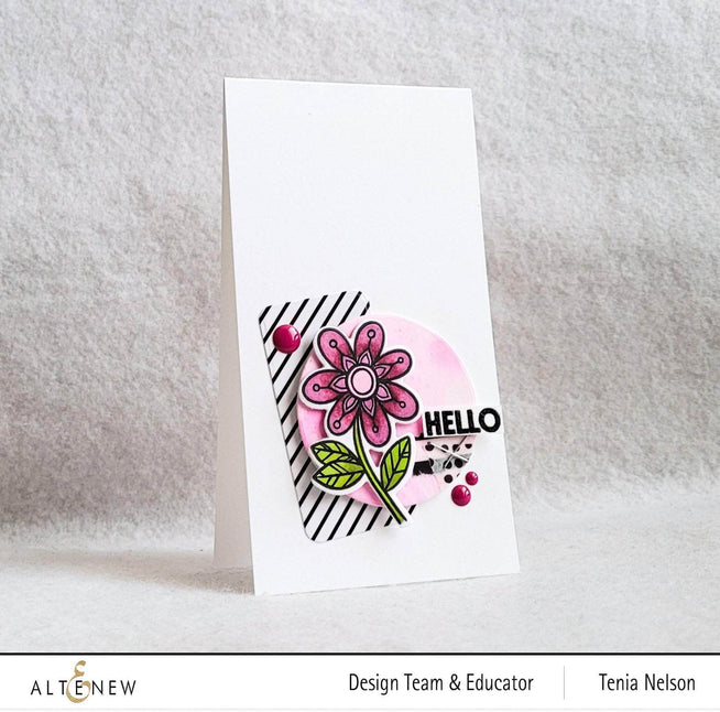 Altenew Wonder Bloom Clear Stamp Set with floral and leaf designs for creative paper crafting and card making.