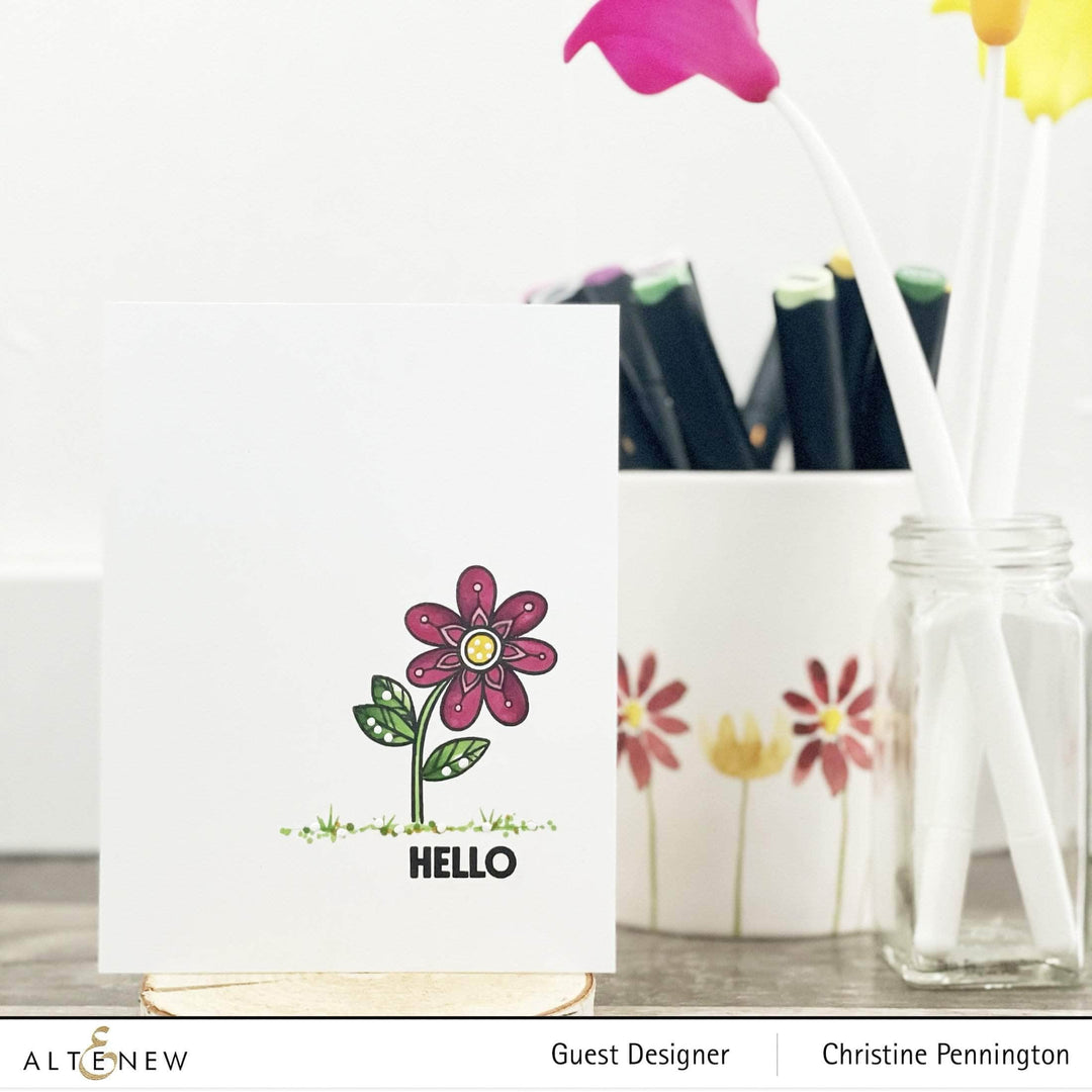 Altenew Wonder Bloom Clear Stamp Set with floral and botanical designs for creative stamping projects.