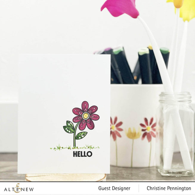 Altenew Wonder Bloom Clear Stamp Set with floral and botanical designs for creative stamping projects.
