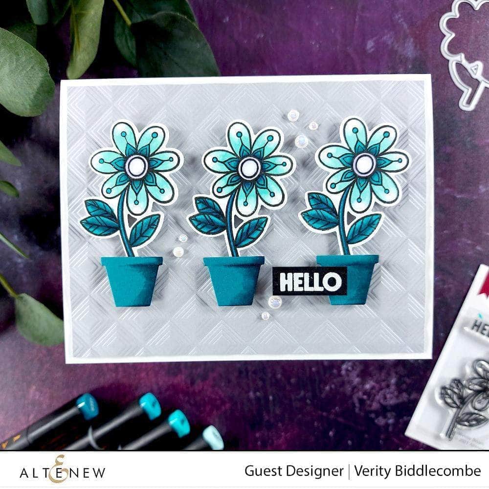 Altenew Wonder Bloom Clear Stamp Set featuring floral and botanical designs for crafting and card-making projects.