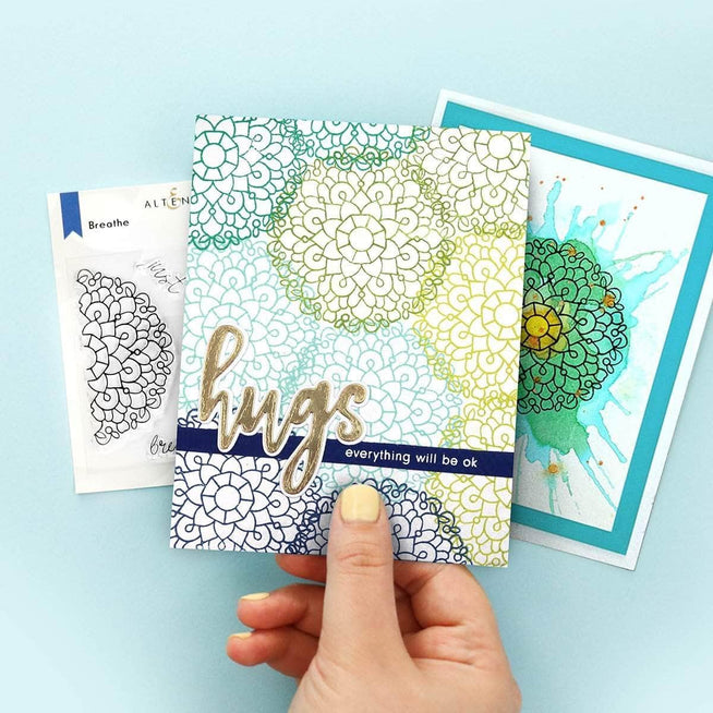 Altenew Breathe Stamp Set of clear rubber stamps with inspiring designs for card making and crafts.