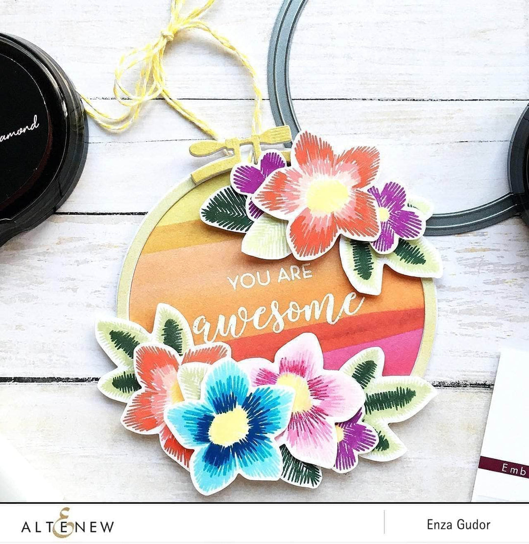 Photocentric Clear Stamps Embroidered Blooms Stamp Set